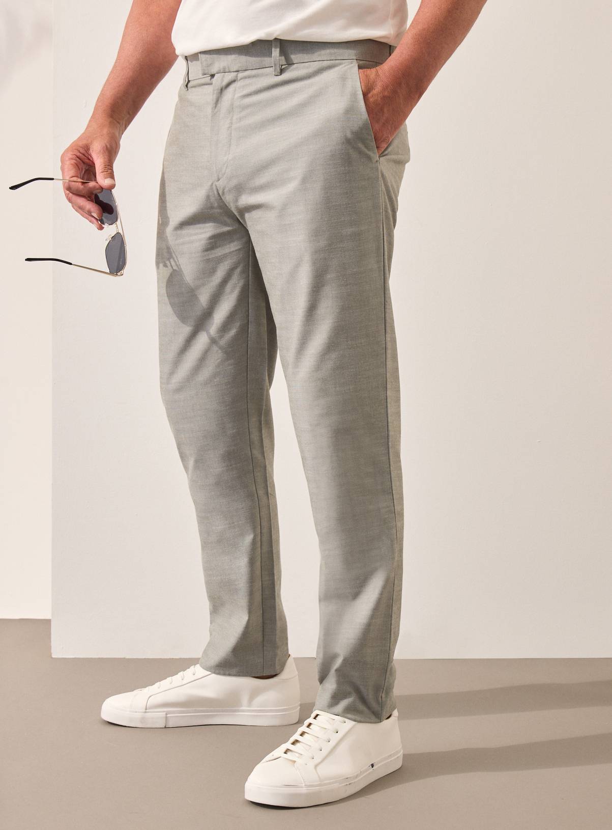 UNION WORKS Pale Green Tailored Trousers  40R - Image 1